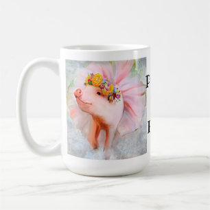 Purty Hübsche Schweine in einem Kleid, wenn Schwei Kaffeetasse