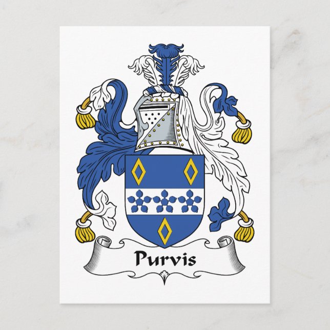 Purvis-Familienwappen Postkarte (Vorderseite)
