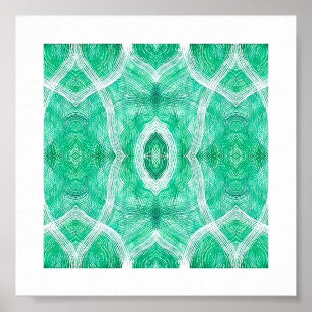 Push Abstract Light Green Watercolor Art Poster (Vorne)