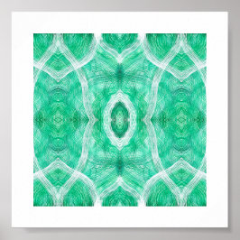 Push Abstract Light Green White Watercolor Art Poster