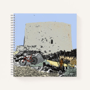 Push Bike und Martello Tower Hythe Kent Notebook Notizbuch