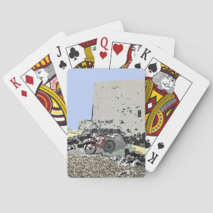 Push Bike und Martello Tower Hythe Kent Spielkarten
