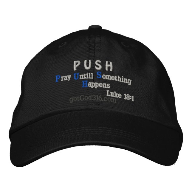 PUSH gotGod316.com Bestickte Kappe (Vorderseite)