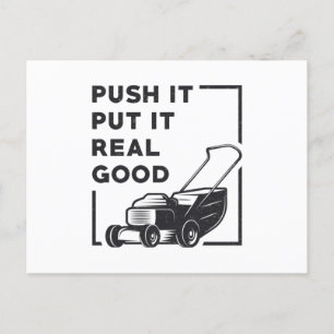 Push it setzen es wirklich gute Rasenmäher Rasenmä Postkarte