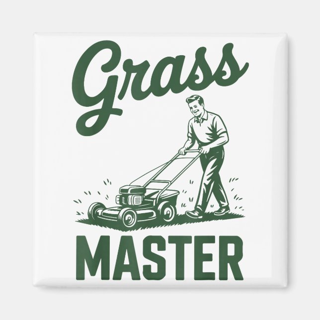 Push Lawn Mower Legend Gr Master Dad Funny Mowing  Magnet (Vorne)