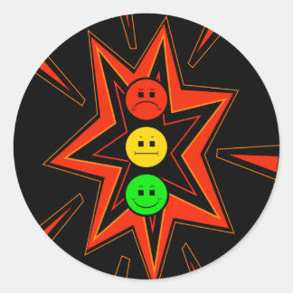 Push Moody Stoplight Runder Aufkleber