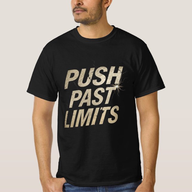 Push Past Limits Gym Motivation Shirt | Training I (Vorderseite)