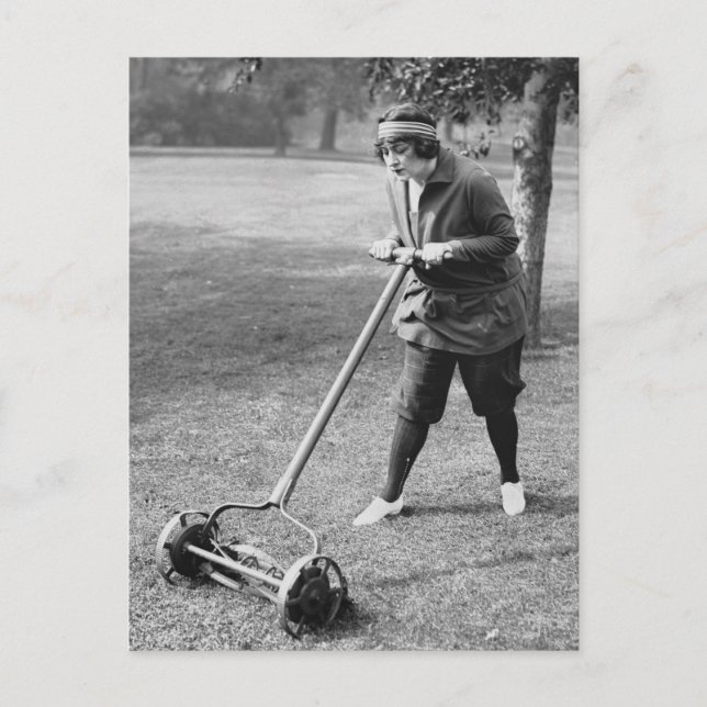 Push Reel Mower, 1910er Postkarte (Vorderseite)