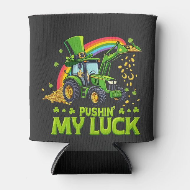 Pushing My Luck Funny Grabstätte St Patrick's Day Dosenkühler (Vorderseite)