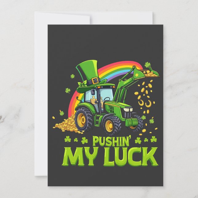 Pushing My Luck Funny Grabstätte St Patrick's Day Einladung (Vorderseite)