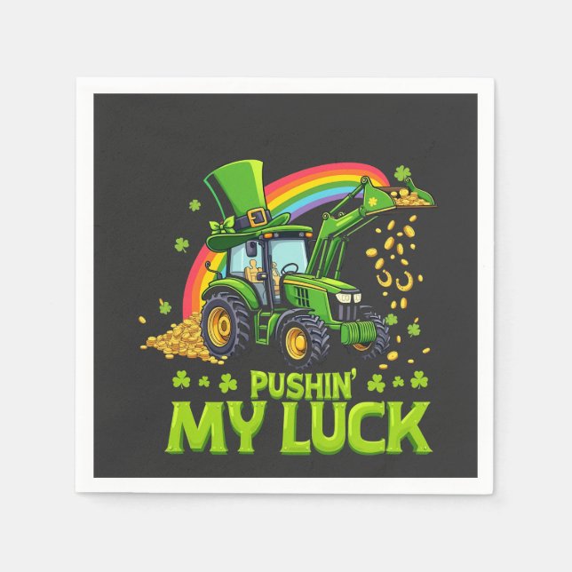 Pushing My Luck Funny Grabstätte St Patrick's Day Serviette (Vorderseite)