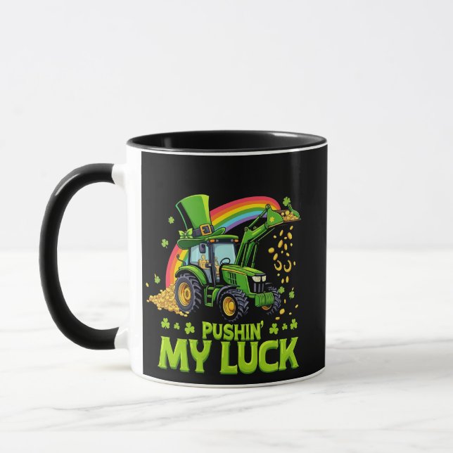 Pushing My Luck Funny Grabstätte St Patrick's Day Tasse (Links)