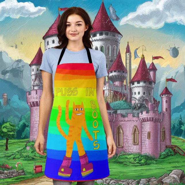 Puss in Boots Ginger Cat Sprichwort Hallo Standard Schürze (Von Creator hochgeladen)