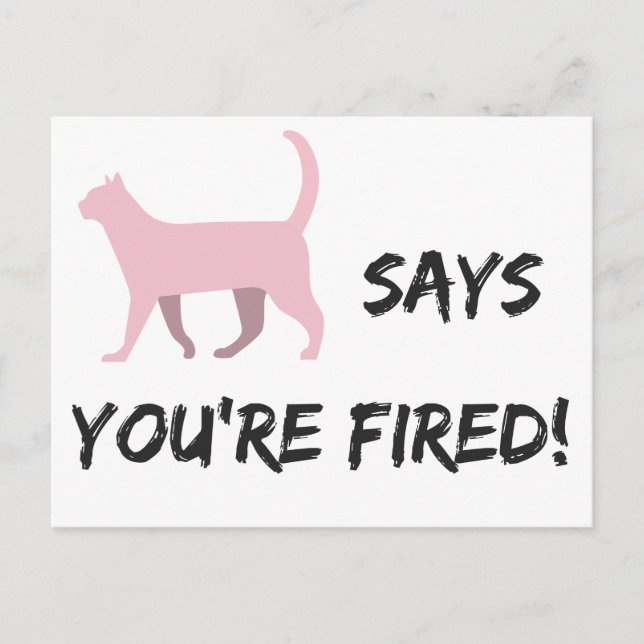 Pussy Cat sagt, du bist gefeuert! Postkarte (Vorderseite)