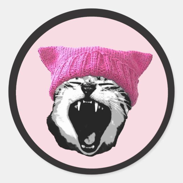 Pussy-hat-Aufkleber - 3" Runder Aufkleber (Vorderseite)