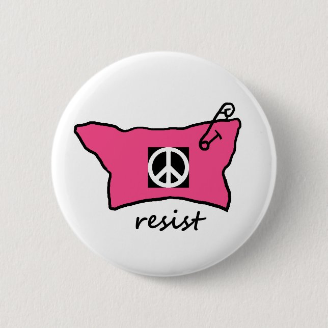 Pussy-Hut widerstehen Knopf mit Friedenszeichen Button (Vorderseite)