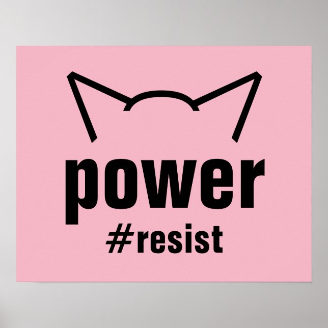 Pussy Power Katzenohren Rosa Resistenz Frauen Prot Poster (Vorne)