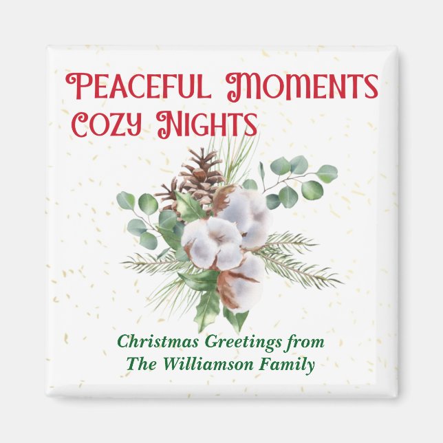 Pussy Willow Catkin Bouquet Christmas Magnet (Vorne)