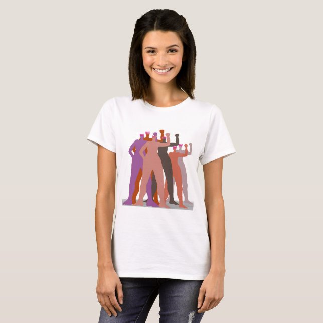 Pussyhat Frauen stehen zusammen T-Shirt (Vorne ganz)