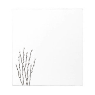 Pussywillow Branches Botanical Art Notepad Notizblock