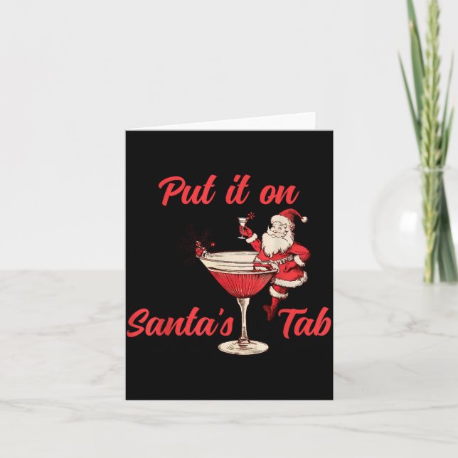 Put It On Santas Tab Funny Christmas Santa Tail Re Karte (Vorderseite)