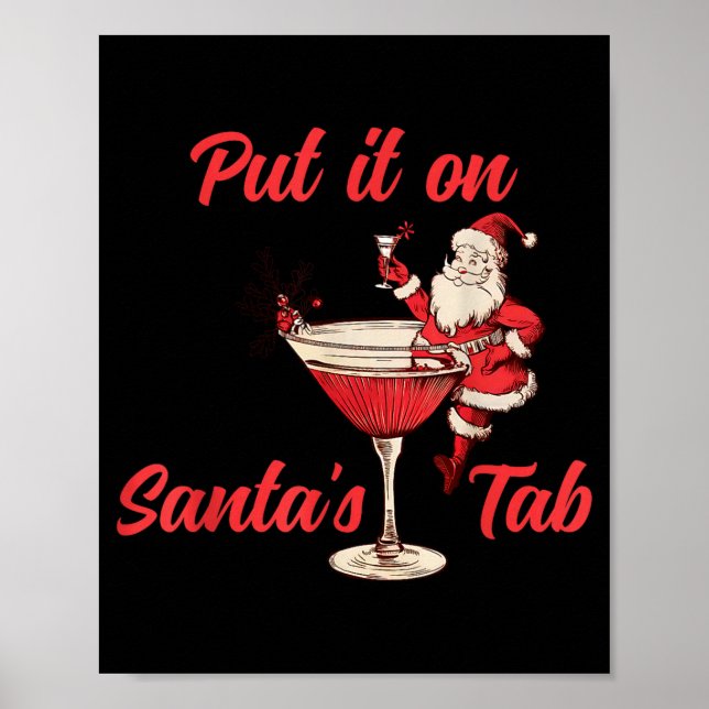 Put It On Santas Tab Funny Christmas Santa Tail Re Poster (Vorne)