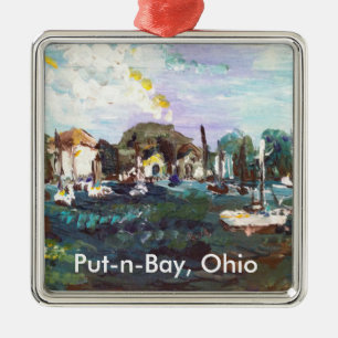 Put-n-Bay Lake Erie Island Malerei #2 Silbernes Ornament