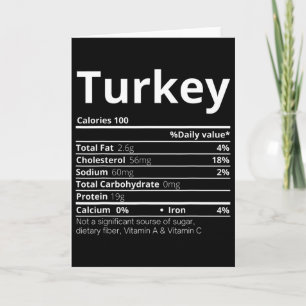 Puten Ernährungsfakten Familie Spaß Thanksgiving C Karte