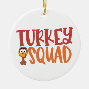 Puten-Truppe passendes Outfit Pute Thanksgiving Keramik Ornament