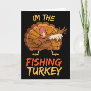 Putenfischen passende Familientruppe Thanksgiving  Karte