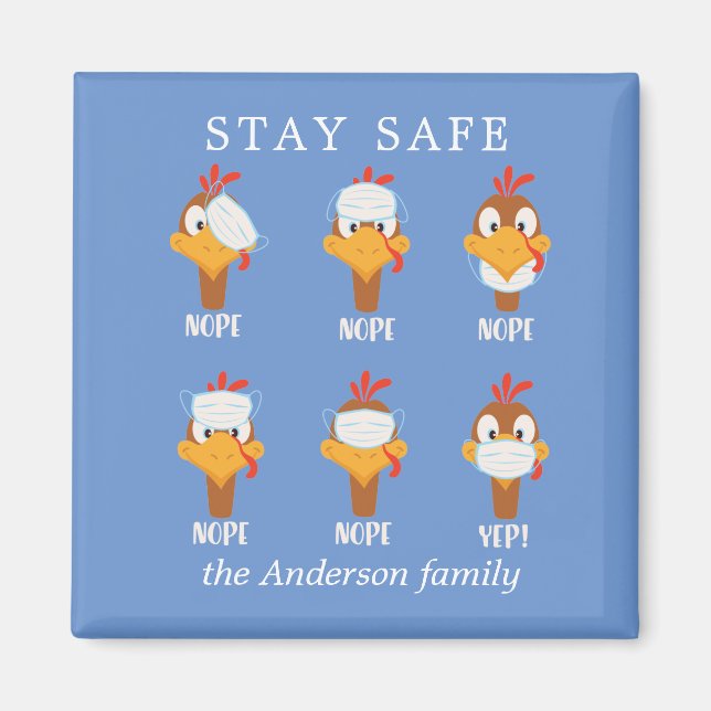 Putenschutzmaske-Pandemie-Monogramm bleibe Magnet (Vorne)