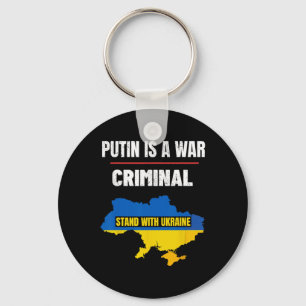 Putin ist ein Kriegsverbrecher, steht hinter der U Schlüsselanhänger