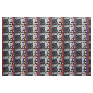 Putin mit russischer Flagge Stoff