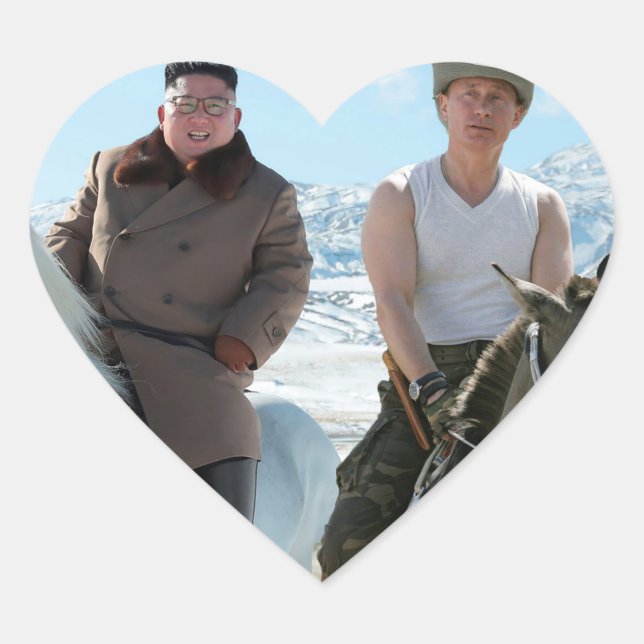 Putin und liebe BESTE FREUNDIN Herz-Aufkleber (Vorderseite)