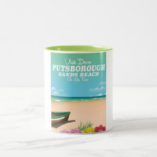 Putsborough Sands Beach Devon Reiseplakat Zweifarbige Tasse