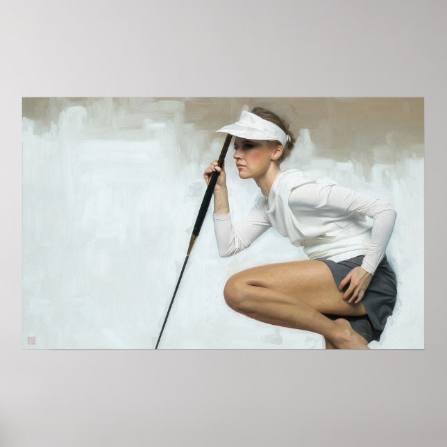 Putt halten - Leinwand in Golf drucken Poster (Vorne)