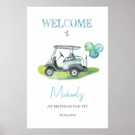 Putt Party Golf Thema Willkommen Poster