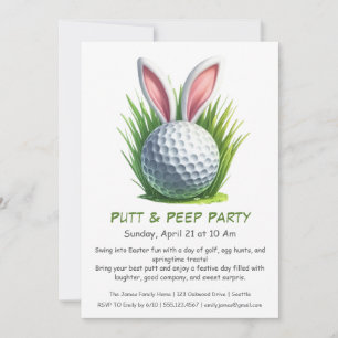 Putt & Peep Party Pâques Golf Invitation