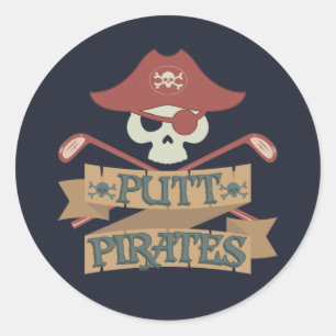 Putt Pirates Golfing Hobby Sports Runder Aufkleber