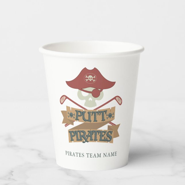 Putt Pirates Golfing Team Name Party Pappbecher (Vorderseite)