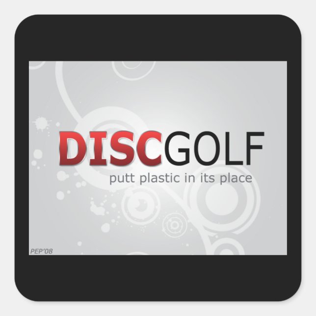 Putt Plastik an seiner Stelle Quadratischer Aufkleber (Vorderseite)