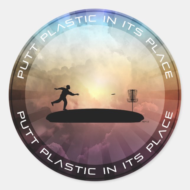 Putt Plastik an seiner Stelle Runder Aufkleber (Vorderseite)