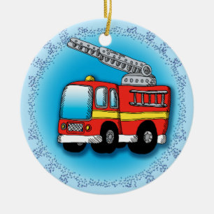 Putt Putt Feuerwehrschiff Zierschiff Keramik Ornament