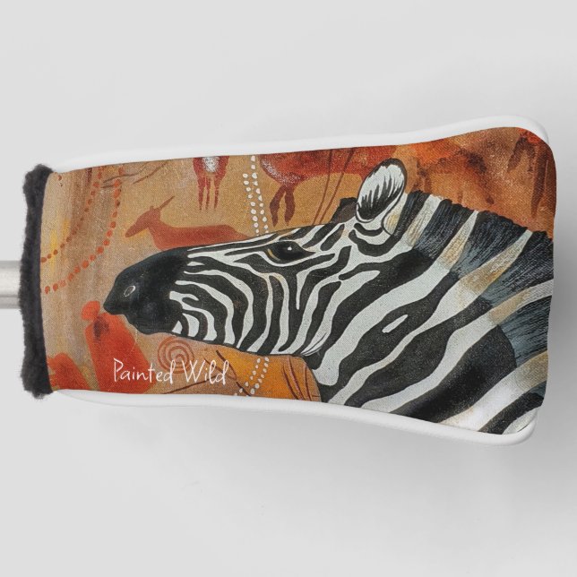 Putter Abdeckung Zebra Rock Painted Wild Golf Headcover (Vorderseite)