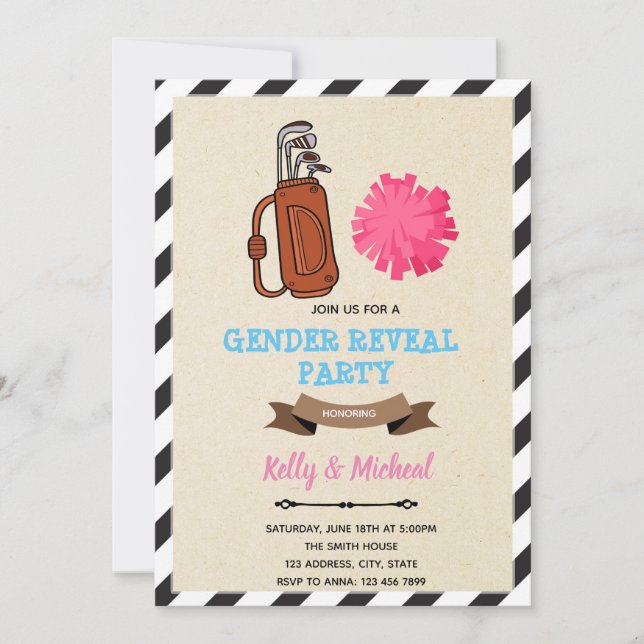 Putters oder Pom Poms Geschlecht offenbaren Karte (Vorderseite)