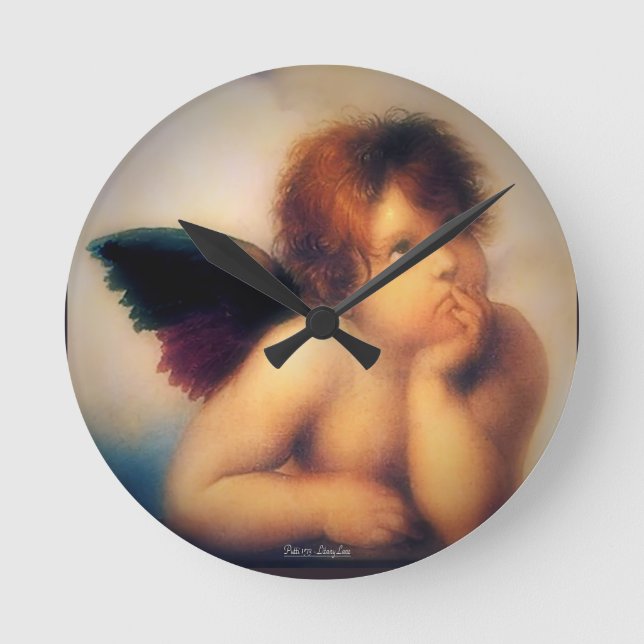 Putti Angel Runde Wanduhr (Vorderseite)