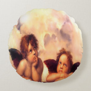 Putti Pair of Angels Rundes Kissen