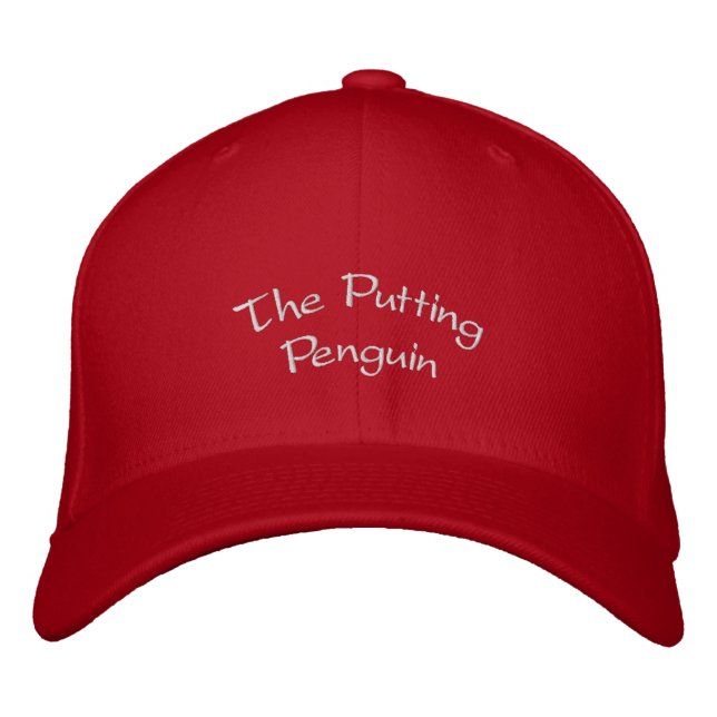 Putting Pinguin Hat Bestickte Baseballkappe (Vorderseite)