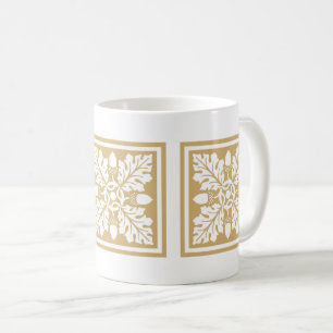 Putty Acorn and Leaf Tile Design Café Mug