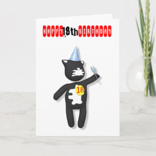 putty cat 18. Geburtstag Karte